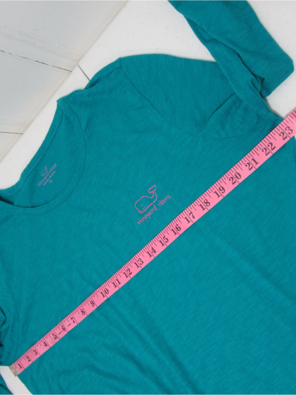 Vineyard Vines Teal Long Sleeve Crewneck Whale Tee Shirt Size XL - Picture 7 of 10